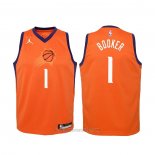 Camiseta Nino Phoenix Suns Devin Booker #1 Statement 2020-21 Naranja