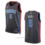 Camiseta Oklahoma City Thunder Luguentz Dort #5 Ciudad 2022-23 Gris