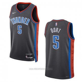 Camiseta Oklahoma City Thunder Luguentz Dort #5 Ciudad 2022-23 Gris