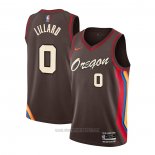 Camiseta Portland Trail Blazers Damian Lillard #0 Ciudad 2020-21 Marron