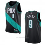 Camiseta Portland Trail Blazers Jerami Grant #9 Ciudad 2022-23 Negro