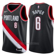 Camiseta Portland Trail Blazers Shabazz Napier #8 Icon 2017-18 Negro