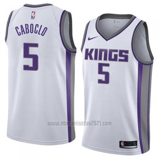 Camiseta Sacramento Kings Bruno Caboclo #5 Association 2018 Blanco