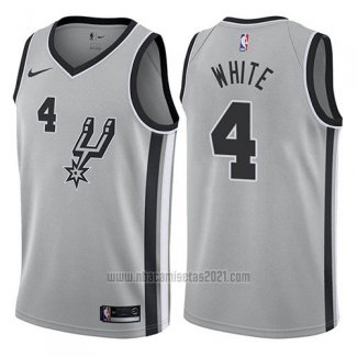 Camiseta San Antonio Spurs Derrick White #4 Statement 2017-18 Gris