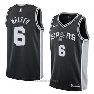 Camiseta San Antonio Spurs Lonnie Walker #6 Icon 2018 Negro