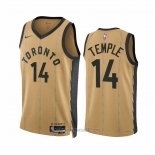 Camiseta Toronto Raptors Garrett Temple #14 Ciudad 2023-24 Oro