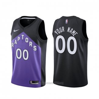 Camiseta Toronto Raptors Personalizada Earned 2020-21 Negro Violeta