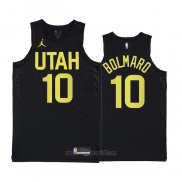 Camiseta Utah Jazz Leandro Bolmaro #10 Statement 2022-23 Negro