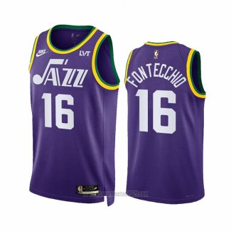 Camiseta Utah Jazz Simone Fontecchio #16 Classic 2023-24 Violeta