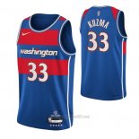 Camiseta Washington Wizards Kyle Kuzma #33 Ciudad 2021-22 Azul