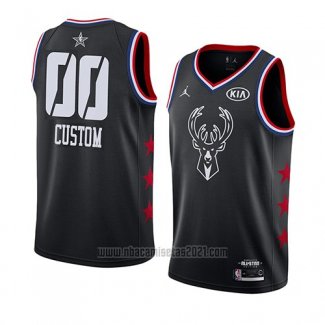 Camiseta All Star 2019 Milwaukee Bucks Personalizada Negro