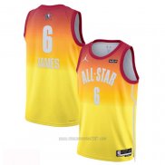 Camiseta All Star 2023 Los Angeles Lakers LeBron James #6 Naranja