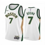 Camiseta Boston Celtics Jaylen Brown #7 Ciudad 2023-24 Blanco