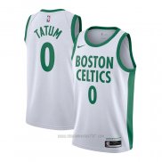 Camiseta Boston Celtics Jayson Tatum #0 Ciudad 2020-21 Blanco