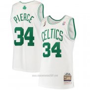 Camiseta Boston Celtics Paul Pierce #34 Mitchell & Ness 2007-08 Blanco