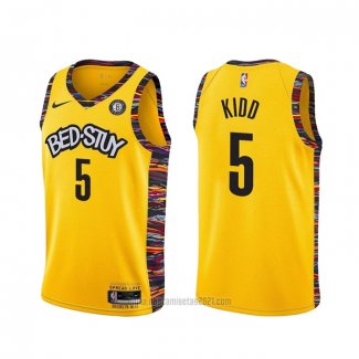 Camiseta Brooklyn Nets Jason Kidd #5 Ciudad 2020-21 Amarillo