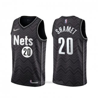 Camiseta Brooklyn Nets Landry Shamet #20 Earned 2020-21 Negro