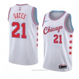 Camiseta Chicago Bulls Kaiser Gates #21 Ciudad 2018 Blanco