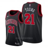 Camiseta Chicago Bulls Thaddeus Young #21 Statement Edition Negro