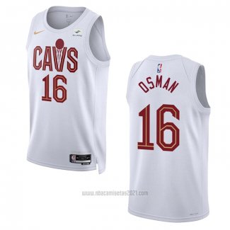 Camiseta Cleveland Cavaliers Cedi Osman #16 Association 2022-23 Blanco