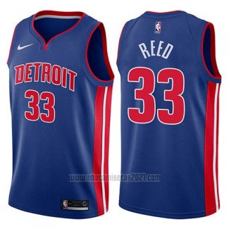 Camiseta Detroit Pistons Willie Reed #33 Icon 2017-18 Azul