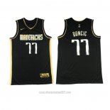 Camiseta Golden Edition Dallas Mavericks Luka Doncic #77 2020-21 Negro