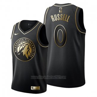 Camiseta Golden Edition Minnesota Timberwolves D'angelo Russell #0 2019-20 Negro