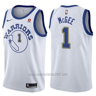 Camiseta Golden State Warriors Javale Mcgee #1 Hardwood Classic 2017-18 Blanco