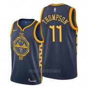 Camiseta Golden State Warriors Klay Thompson #11 Ciudad Edition Azul