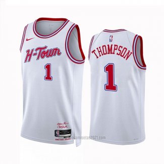 Camiseta Houston Rockets Amen Thompson #1 Ciudad 2023-24 Blanco