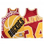 Camiseta Houston Rockets Hakeem Olajuwon #34 Mitchell & Ness Big Face Rojo