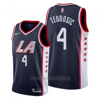 Camiseta Los Angeles Clippers Milos Teodosic #4 Ciudad 2019 Azul