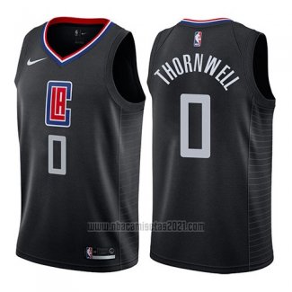 Camiseta Los Angeles Clippers Sindarius Thornwell #0 Statement 2019 Negro