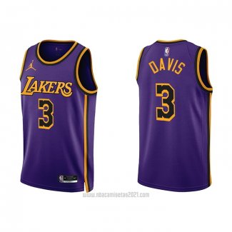 Camiseta Los Angeles Lakers Anthony Davis #3 Statement 2022-23 Violeta