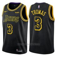 Camiseta Los Angeles Lakers Isaiah Thomas #3 Ciudad 2018 Negro
