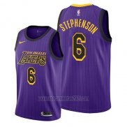 Camiseta Los Angeles Lakers Lance Stephenson #6 Ciudad 2019 Violeta