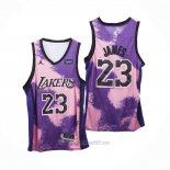Camiseta Los Angeles Lakers LeBron James #23 Fashion Royalty Violeta