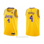 Camiseta Los Angeles Lakers Rajon Rondo #4 75th Anniversary 2021-22 Amarillo