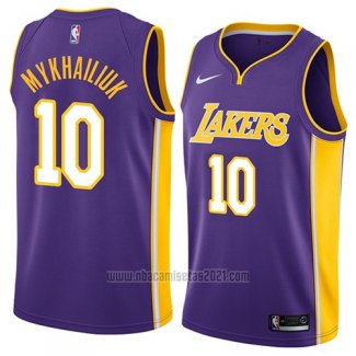 Camiseta Los Angeles Lakers Sviatoslav Mykhailiuk #10 Statement 2018 Violeta