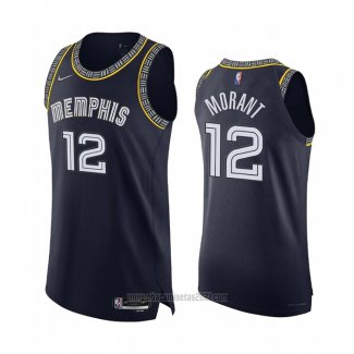 Camiseta Memphis Grizzlies Ja Morant #12 Ciudad 2021-22 Autentico Azul