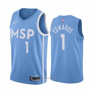 Camiseta Minnesota Timberwolves Anthony Edwards #1 Ciudad Azul