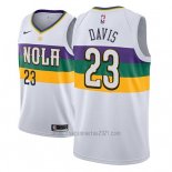 Camiseta New Orleans Pelicans Anthony Davis #23 Ciudad 2018-19 Blanco