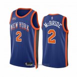 Camiseta New York Knicks Miles Mcbride #2 Ciudad 2023-24 Azul
