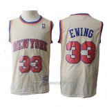 Camiseta New York Knicks Patrick Ewing #33 Retro Crema