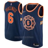 Camiseta New York Knicks Porzingis #6 Ciudad 2017-18 Azul