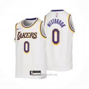Camiseta Nino Los Angeles Lakers Russell Westbrook #0 Association 2022-23 Blanco