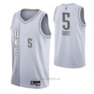 Camiseta Oklahoma City Thunder Luguentz Dort #5 Ciudad 2021-22 Blanco