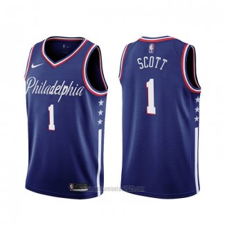 Camiseta Philadelphia 76ers Mike Scott #1 Ciudad 2019-20 Azul
