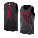 Camiseta Portland Trail Blazers Jaylen Hoard #6 Ciudad 2019 Negro