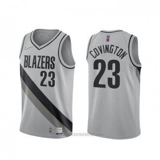 Camiseta Portland Trail Blazers Robert Covington #23 Earned 2020-21 Gris